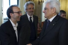 Presidente Sergio Mattarella e Roberto Benigni